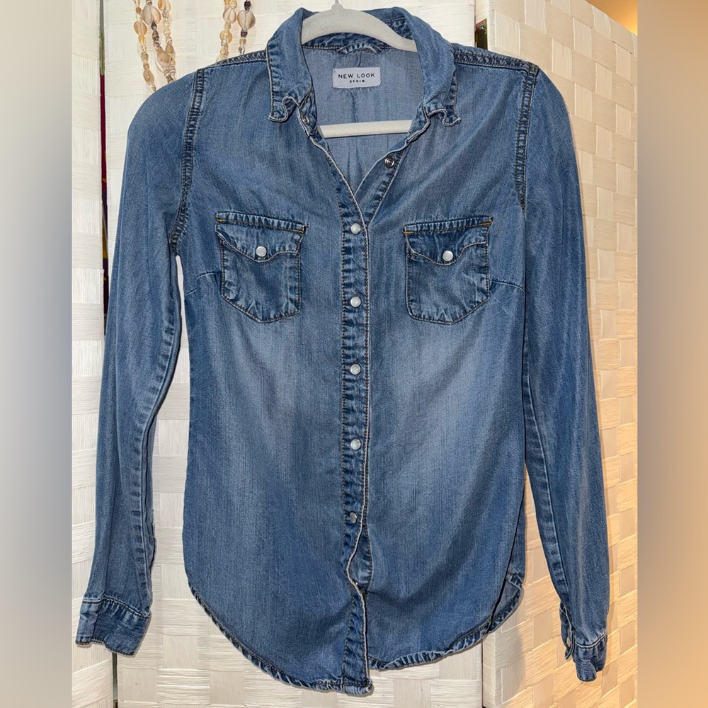 Soft Sleeve Button Down Denim Shirt